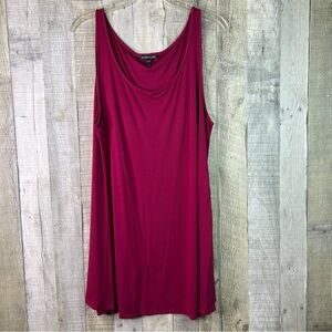 Eileen Fisher XL Cranberry Extra Long 100% Silk Tank Top Tunic